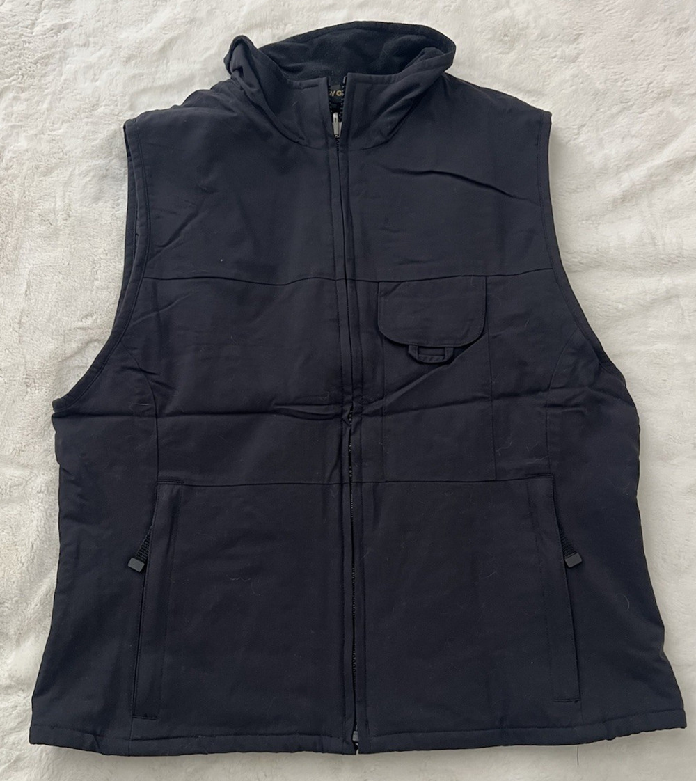 Body Glove Mens Medium Black Puffer Vest Full Zip Outdoor Waterproof Nylon VTG